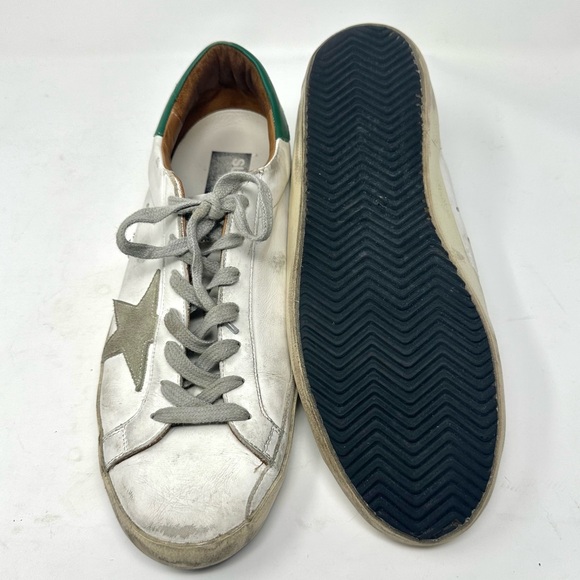 Men's GOLDEN GOOSE GGDB Sneakers Superstar Leather Low White/Green EU 45 / US 12 - Picture 7 of 9